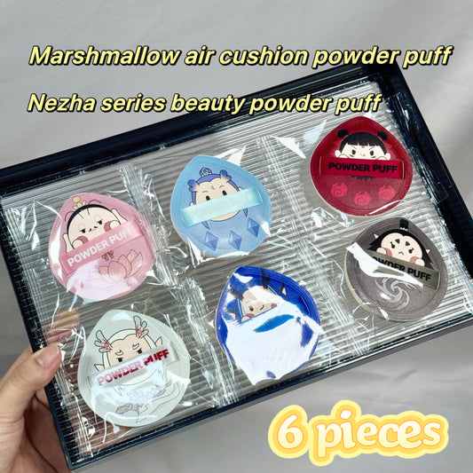 6PCS/Pack Cartoon Powder puff with foundation liquid