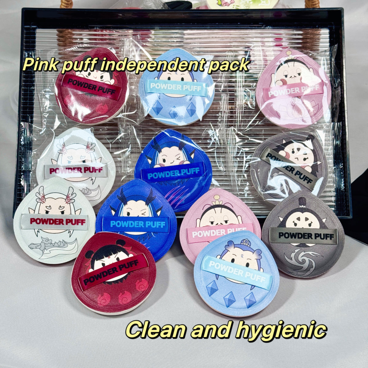 6PCS/Pack Cartoon Powder puff with foundation liquid