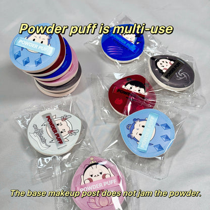 6PCS/Pack Cartoon Powder puff with foundation liquid